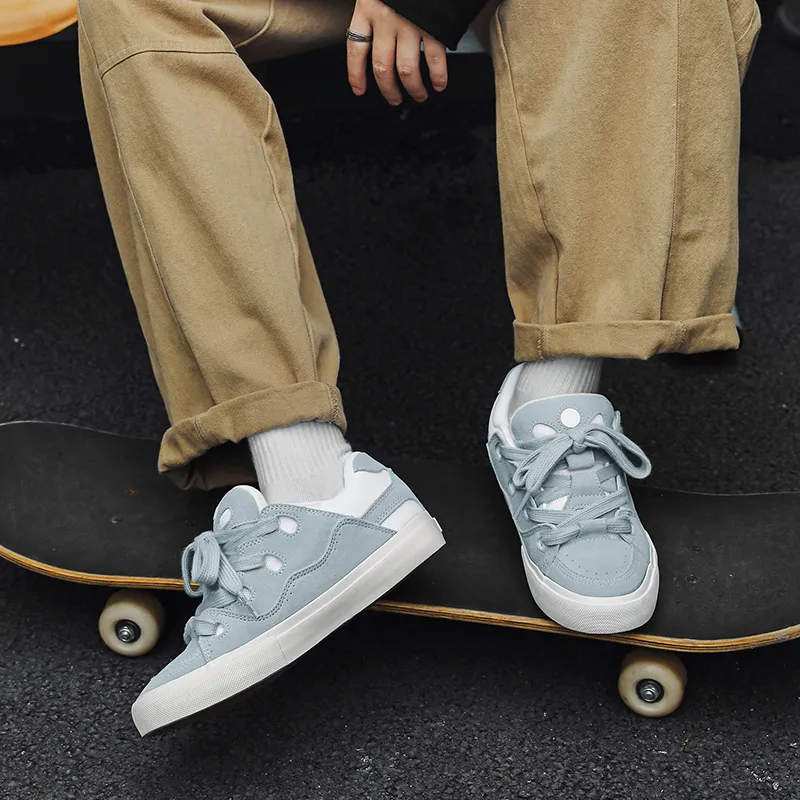 Luji Cushioning, Abrasion Resistant, Height Increasing, Breathable Low Top Skateboard Shoes Men's-1