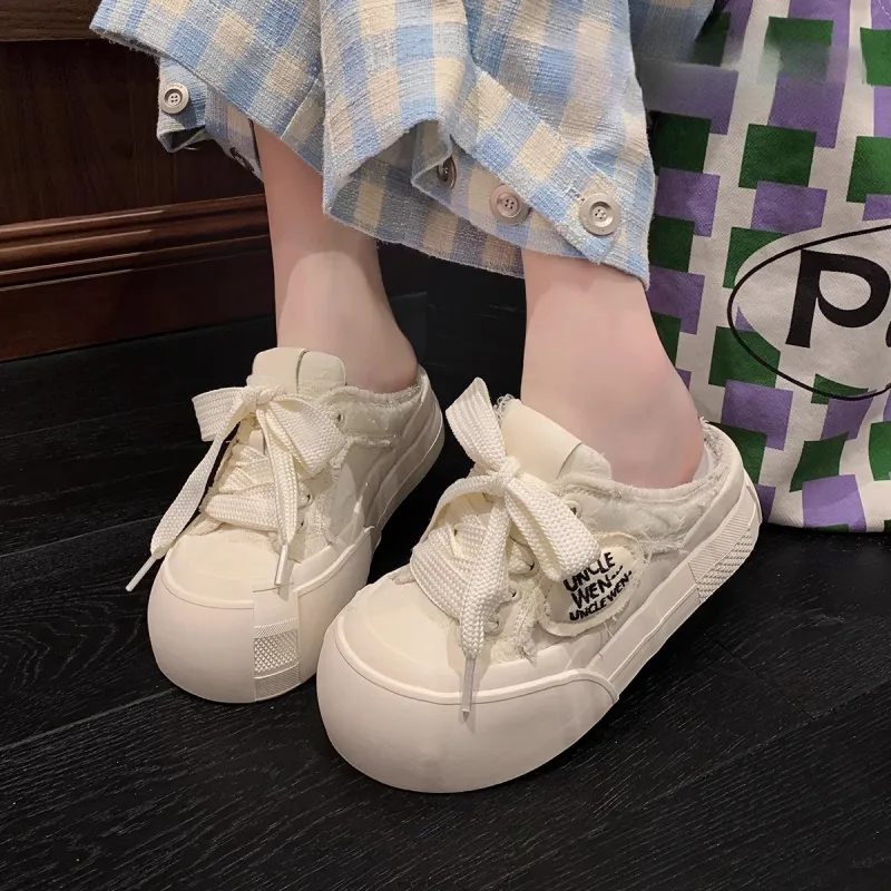 Luji Rubber Sole Cuffed Odor Resistant Slip Resistant Closed Toe Slippers Women's Ecru-2