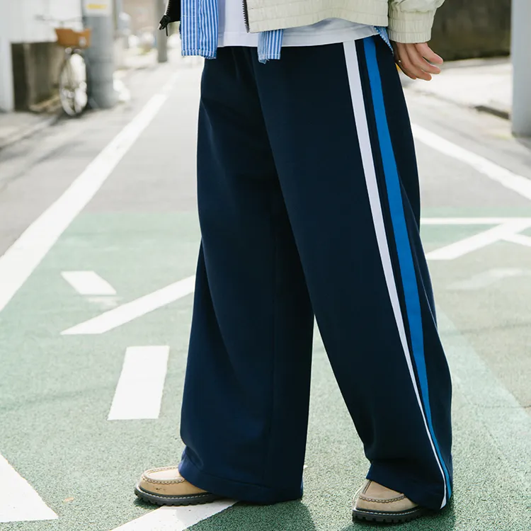 YOSHIYOYI Knitted Sweatpants Unisex Navy Blue-4