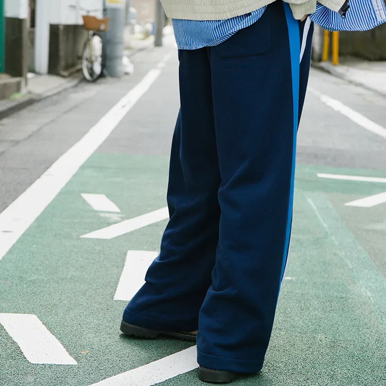 YOSHIYOYI Knitted Sweatpants Unisex Navy Blue-5