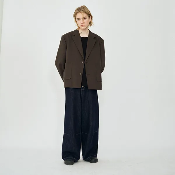 YOSHIYOYI Jeans Unisex Navy Blue-2