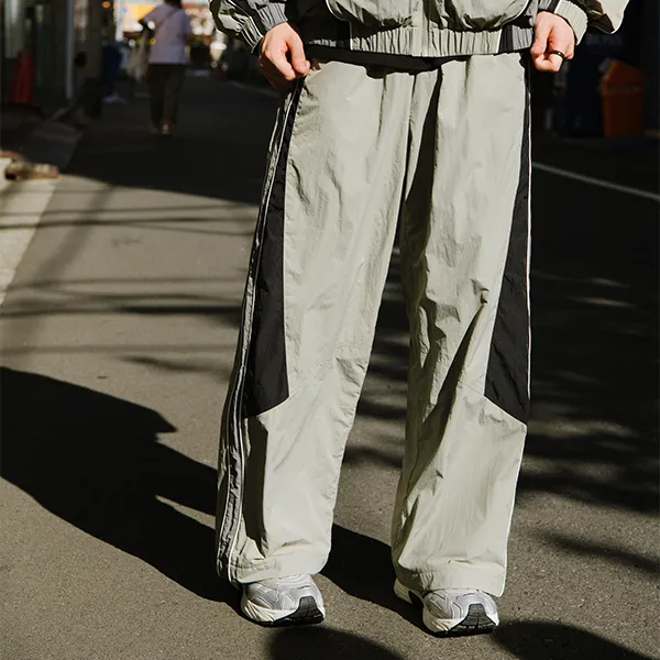 YOSHIYOYI Knitted Sports Pants Unisex Gray Green-4