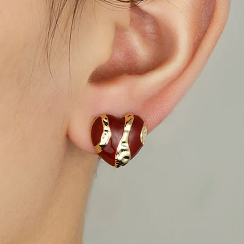 VAN GOGH Copper Stud Earrings Women's-3