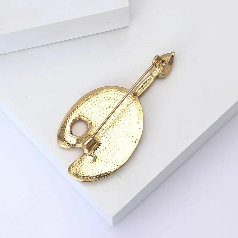 VAN GOGH Alloy, Oil Drip, Synthetic Cubic Zirconia Brooches Unisex Gold-3