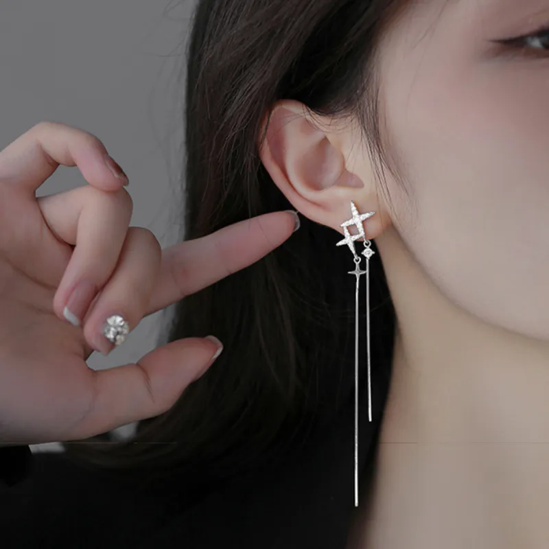 WEST ISLAND S925 Silver, Synthetic Cubic Zirconia Drop Earrings Women's-4