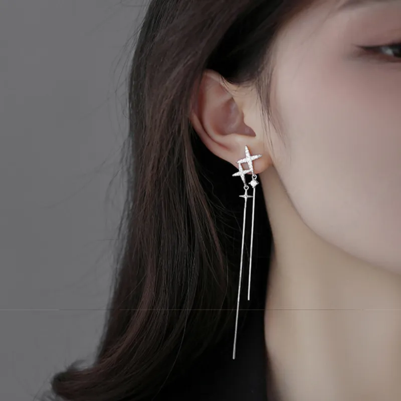 WEST ISLAND S925 Silver, Synthetic Cubic Zirconia Drop Earrings Women's-3