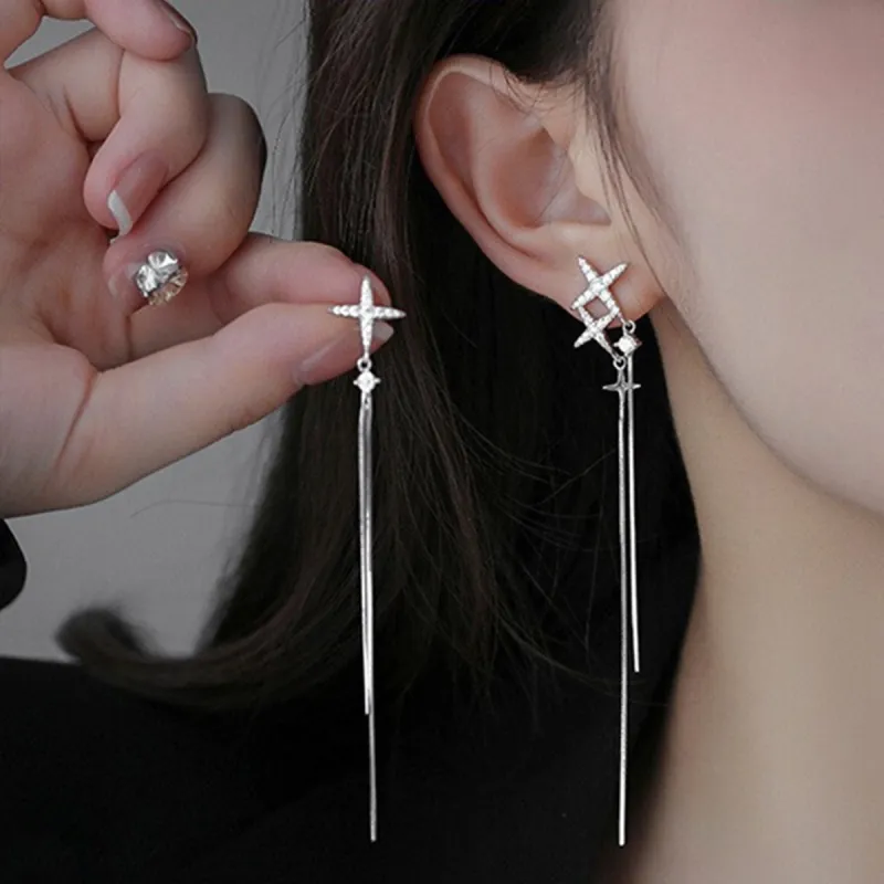 WEST ISLAND S925 Silver, Synthetic Cubic Zirconia Drop Earrings Women's-1