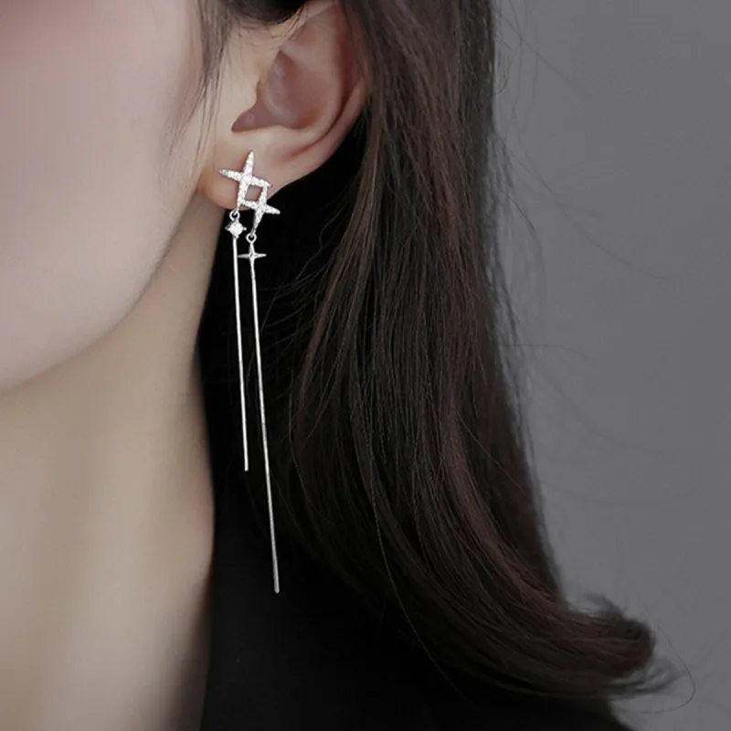 WEST ISLAND S925 Silver, Synthetic Cubic Zirconia Drop Earrings Women's-2