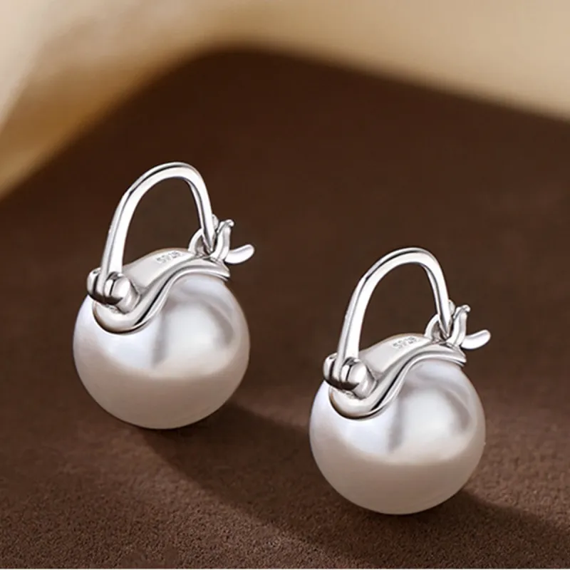 WEST ISLAND 925 Sterling Silver Artificial Pearl Earrings Women's-3