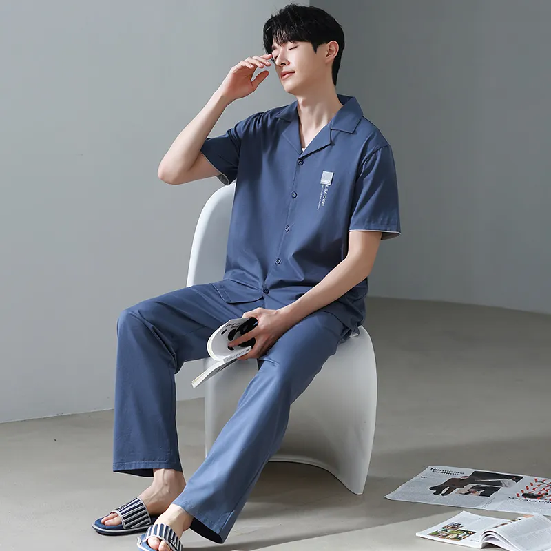 NOME Pajama Set Men's Navy Blue-4