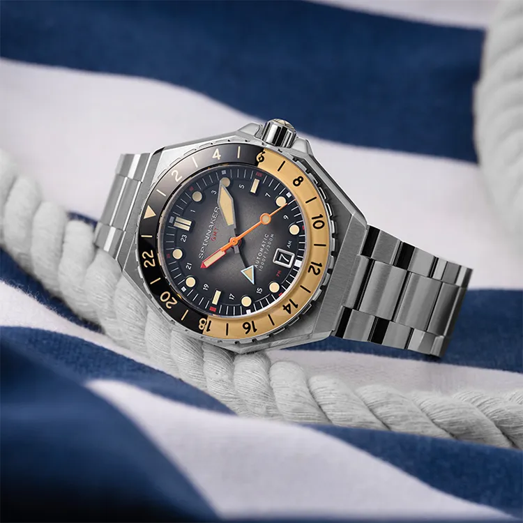 SPINNAKER Wrist Watch Automatic Mechanical Movement Stainless Steel Strap Black Dial Men's Watches-3