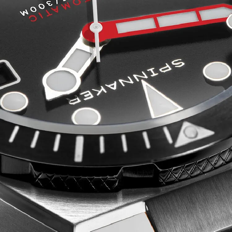SPINNAKER BOETTGER Collection Wrist Watch Automatic Mechanical Movement Rubber Strap Black Dial Men's Watches-3