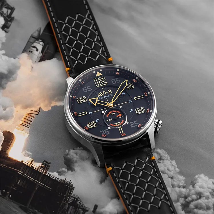 AVI 8 Wrist Watch Automatic Mechanical Movement Black Dial Men's Watches-2