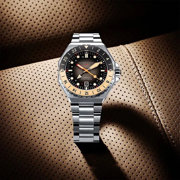 SPINNAKER Wrist Watch Automatic Mechanical Movement Stainless Steel Strap Black Dial Men's Watches-4