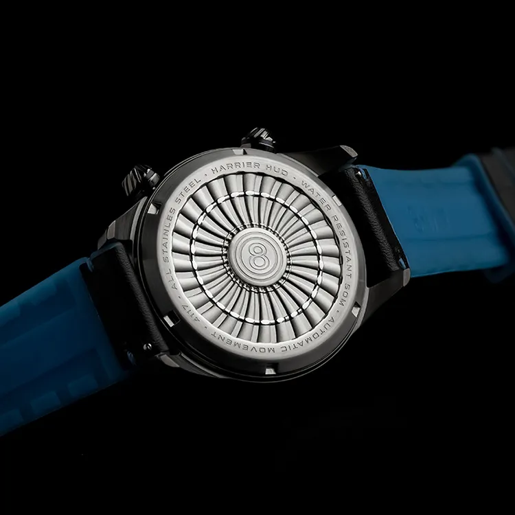 AVI 8 Wrist Watch Automatic Mechanical Movement Blue Dial Men's Watches-6