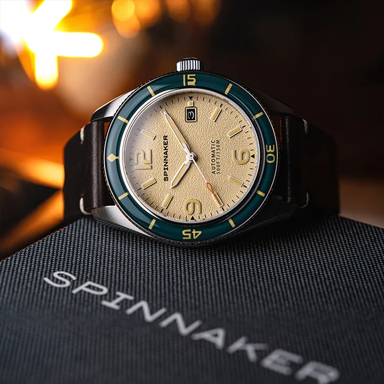 SPINNAKER Wrist Watch Automatic Mechanical Movement Yellow Watch Dial Unisex-5
