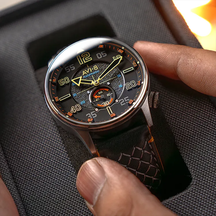 AVI 8 Wrist Watch Automatic Mechanical Movement Black Dial Men's Watches-7