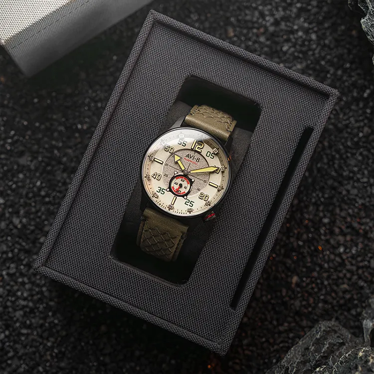 AVI 8 Wrist Watch Automatic Mechanical Movement Beige Watch Dial Men's Watches-7