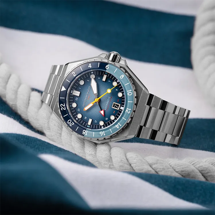 SPINNAKER Wrist Watch Automatic Mechanical Movement Stainless Steel Strap Blue Dial Men's Watches-5