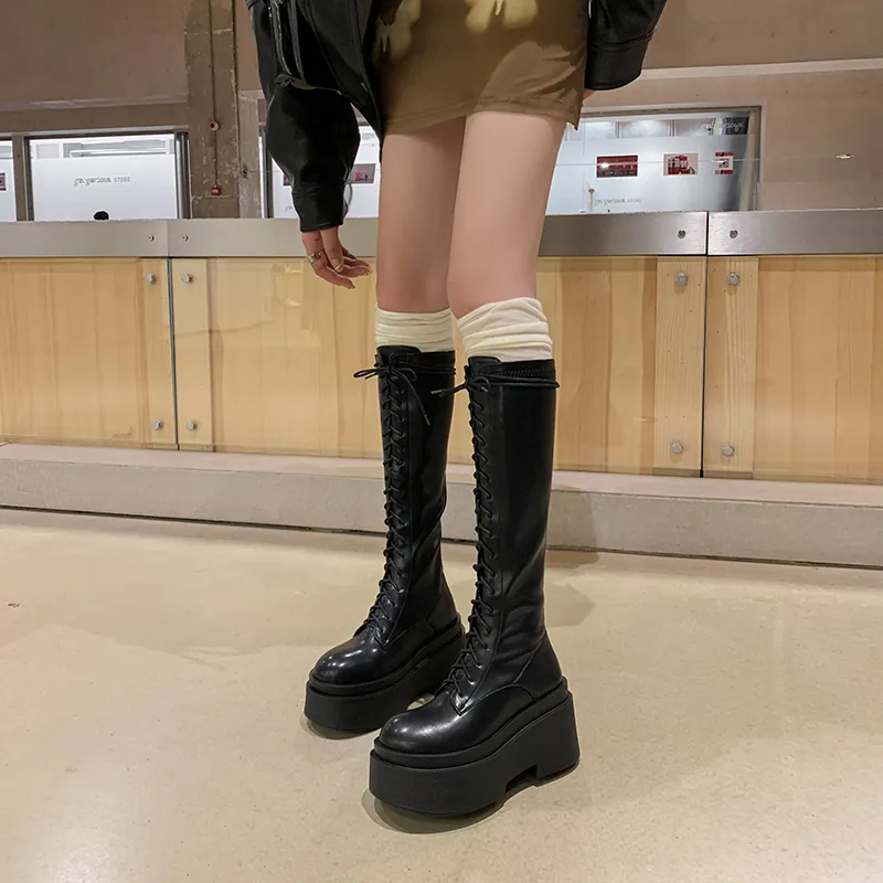 Mo Lin Knee high Boots 8.0cm Women's-3