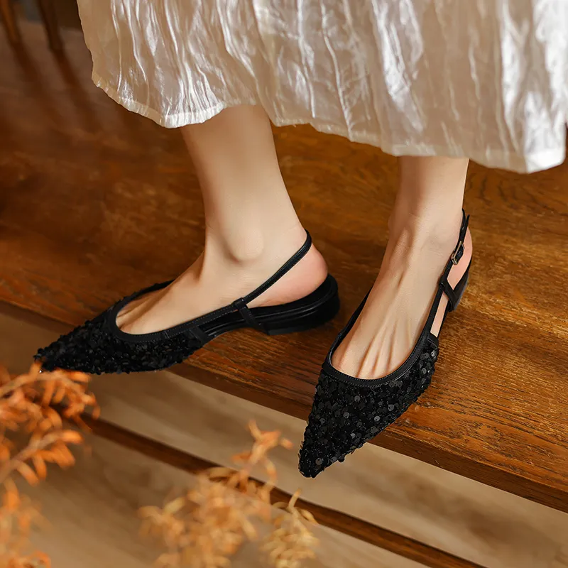 Casual One-Strap Unlined Sandal 1.5 Cm Heel Height Women's-5