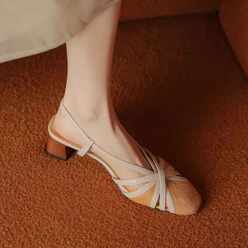 Mo Lin Chunky Heel High Heels Women's-14