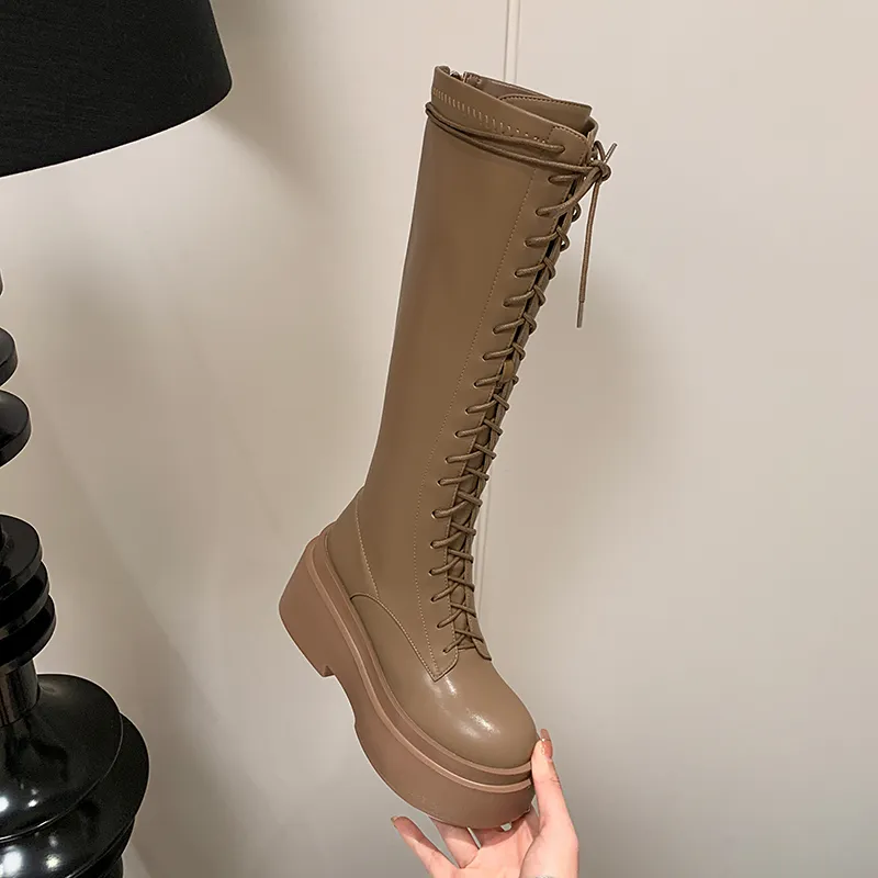 Mo Lin Knee high Boots 8.0cm Women's-7