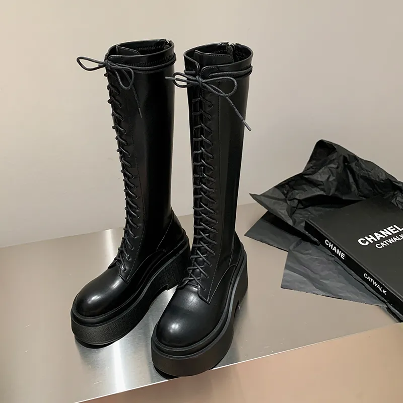 Mo Lin Knee high Boots 8.0cm Women's-1