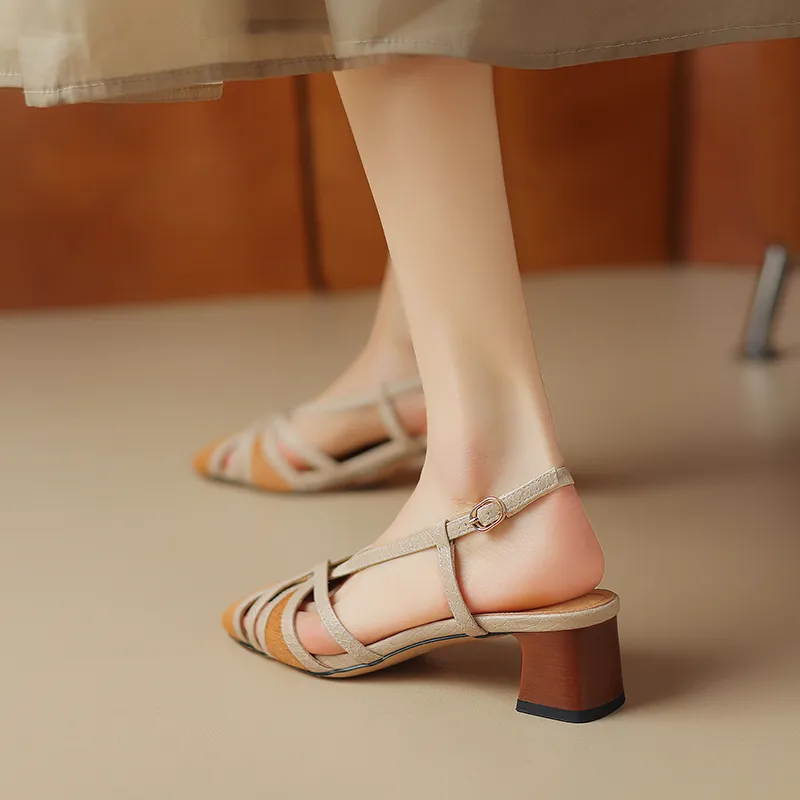 Mo Lin Chunky Heel High Heels Women's-12