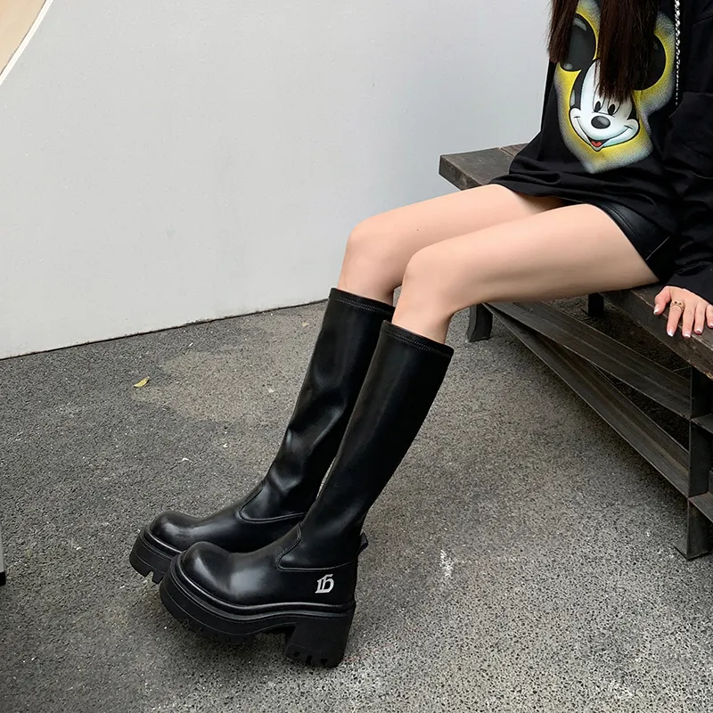 Mo Lin Knee-high Boots 8.0cm Women's-4