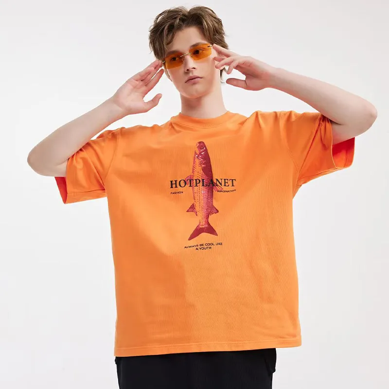 HOTPLANET T Shirt Unisex White Orange-12