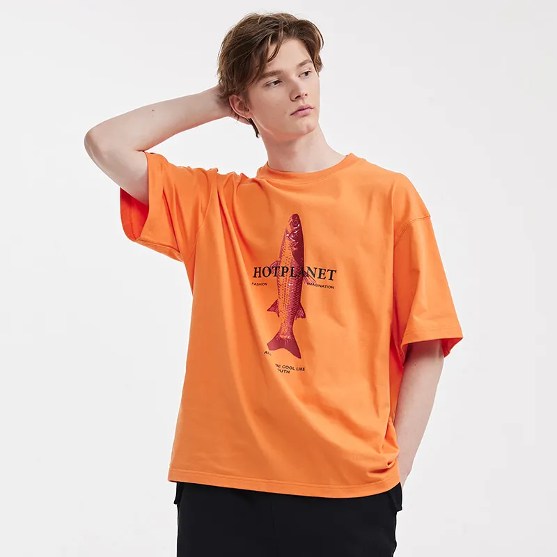 HOTPLANET T Shirt Unisex White Orange-9