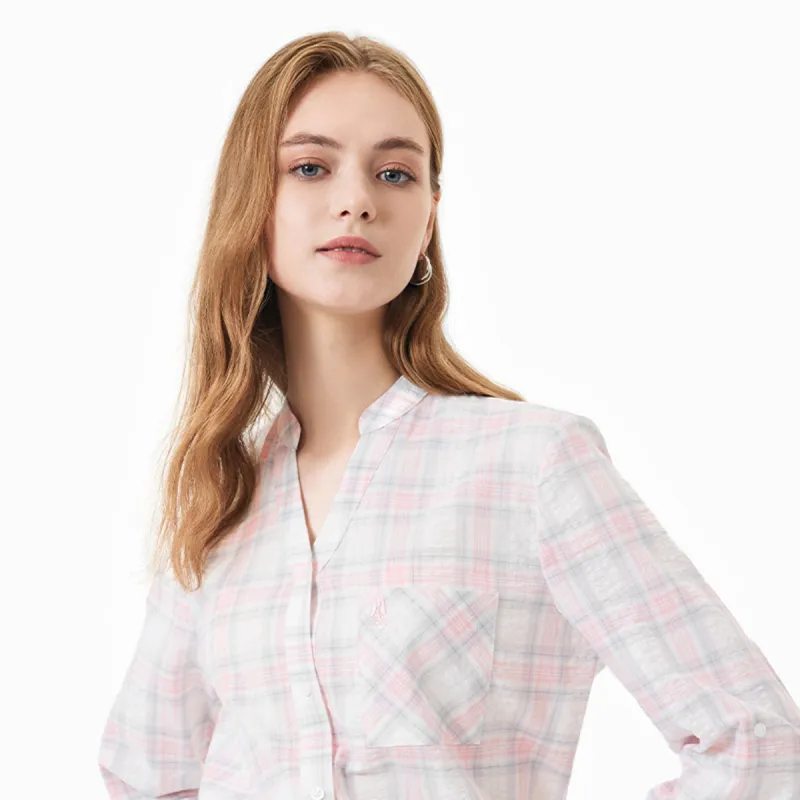 Hush Puppies Shirt Women's Pink White-4