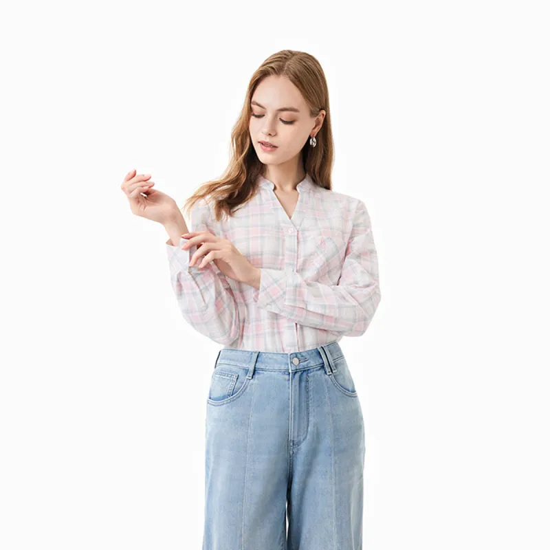 Hush Puppies Shirt Women's Pink White-3