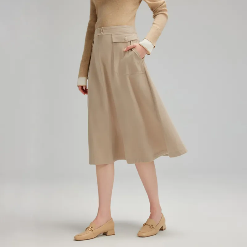 Hush Puppies Casual Long Skirts Women's Oak Brown-2