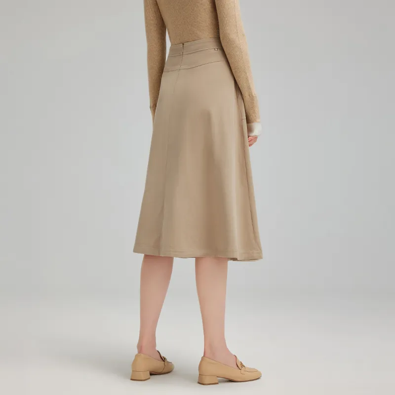 Hush Puppies Casual Long Skirts Women's Oak Brown-4