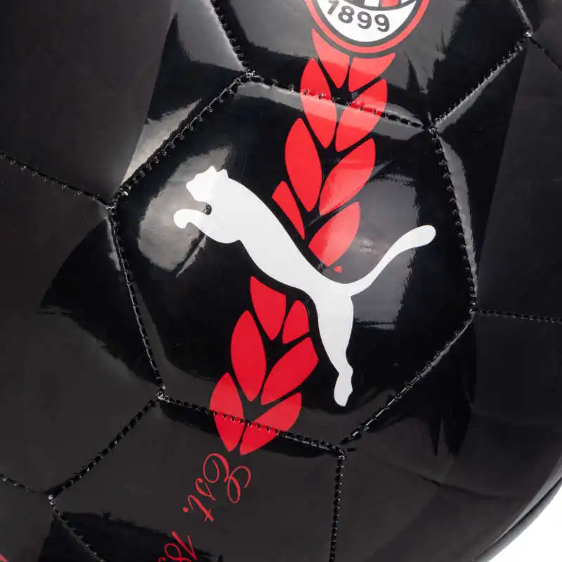 PUMA Ac Milan Soccer PU Hand Stitched Soccer Ball Unisex Black Red-3