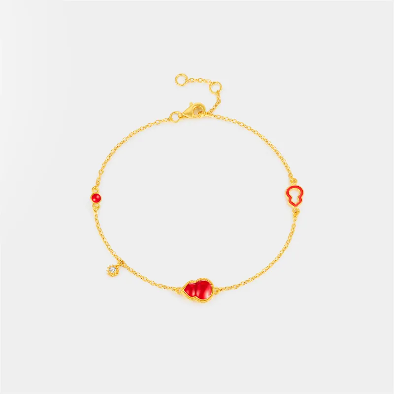 MCLON Filigree Small Enjoy Gourd Solid Gold Priced In Gram Gold Bracelet Women's-5