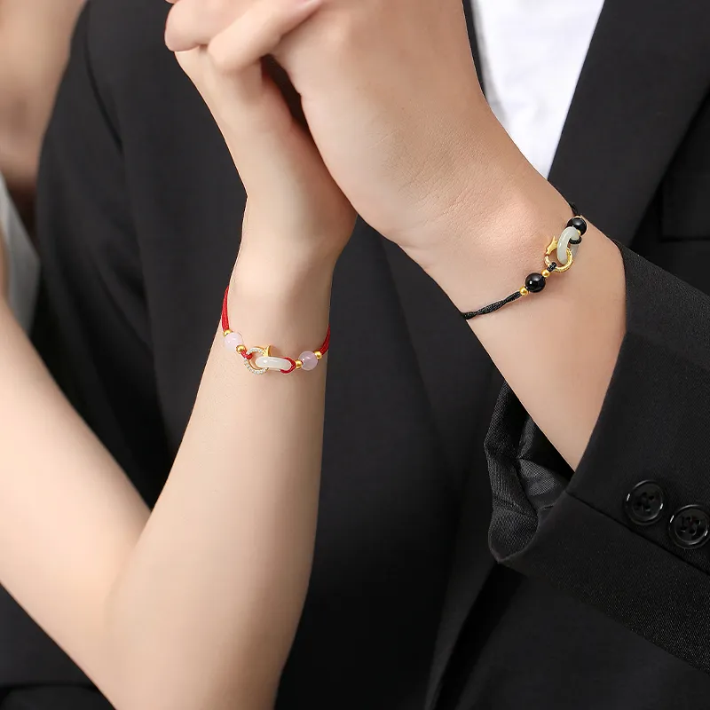 NAME.S Hetian Jade Bracelets Pale Greenish White Jade Unisex-2