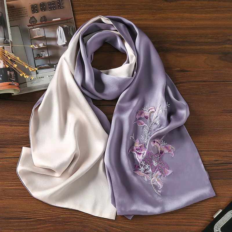 NAME.S 100% Mulberry Silk Scarves Women's-2