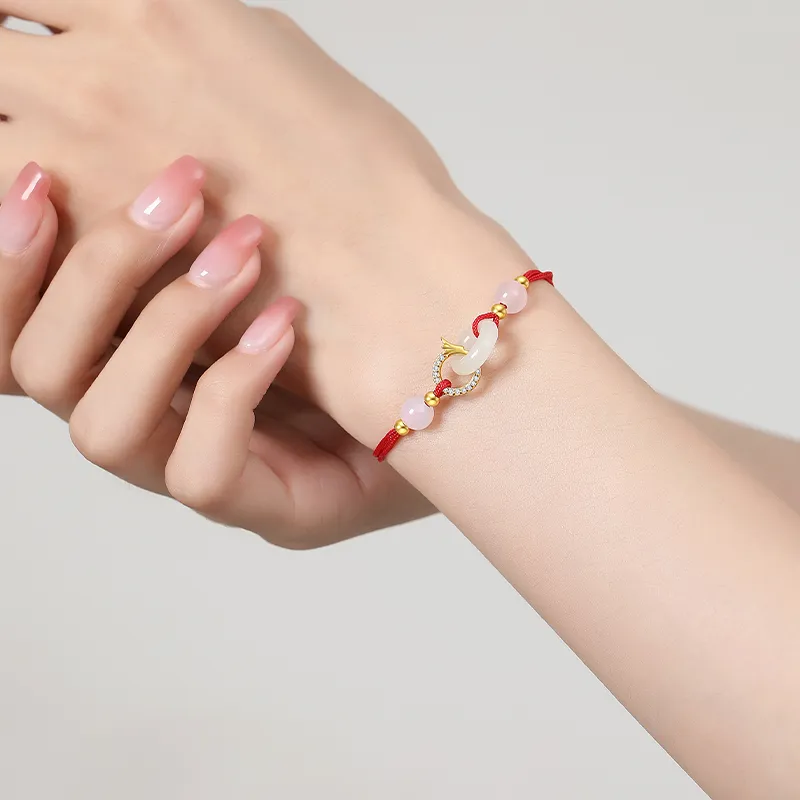NAME.S Hetian Jade Bracelets Pale Greenish White Jade Unisex-6