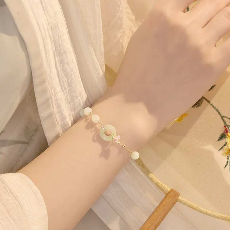 NAME.S Bracelets Pale Greenish White Jade Women's-5