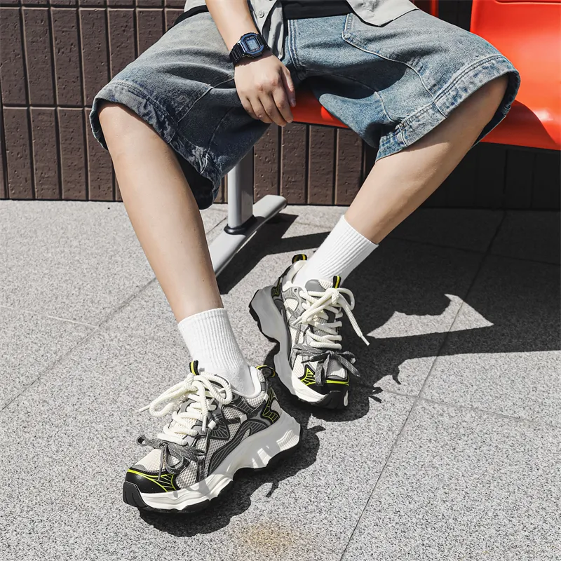 CEDAR HAN Shock Absorbers Slip Resistant Breathable Low Top Chunky Sneakers Men's-11