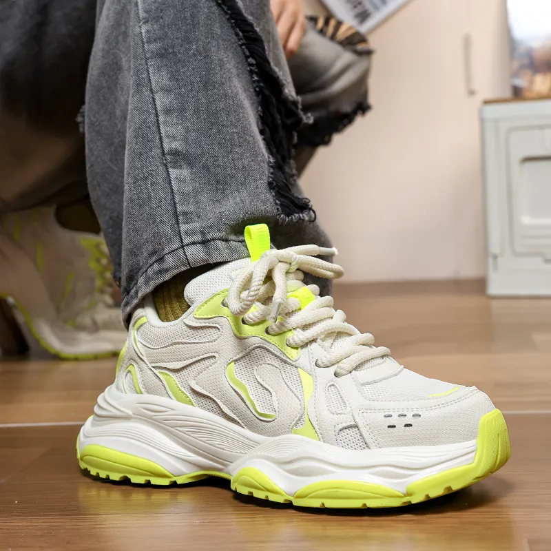 CEDAR HAN Heavy Duty Functional Air Cushion Shock Absorbers Slip Resistant Breathable Low Top Chunky Sneakers-8