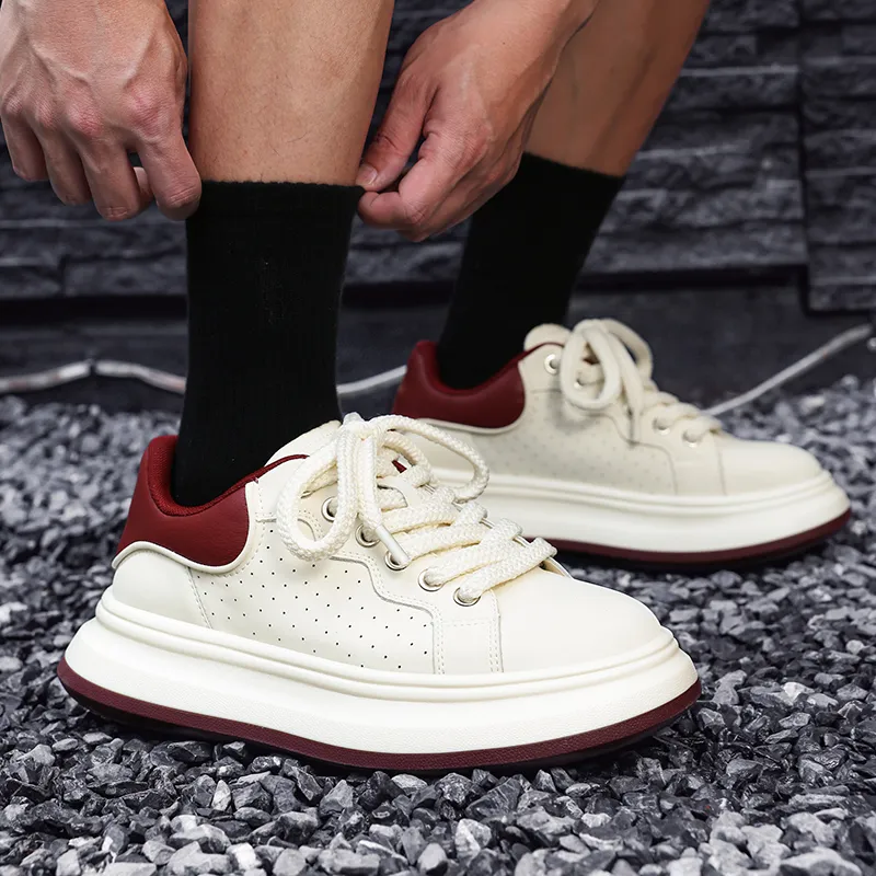 CEDAR HAN Coverage Lightweight Height Increasing Low Top Skateboard Shoes Men's-19