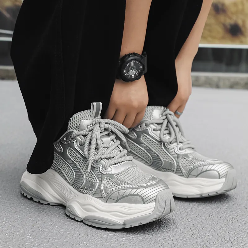 CEDAR HAN Cushioning Abrasion Resistant Breathable Slip Resistant Low Top Chunky Sneakers Men's-2