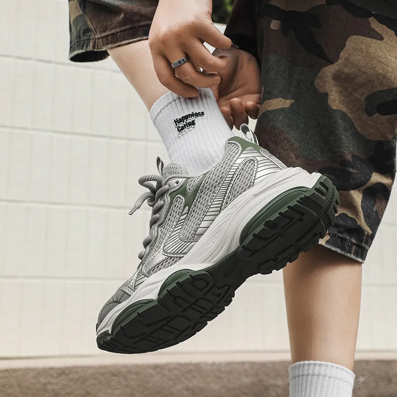 CEDAR HAN Air Cushion Casual Shoes Cushioning Rebound Low Top Casual Shoes Men's Dark Pine Green-4