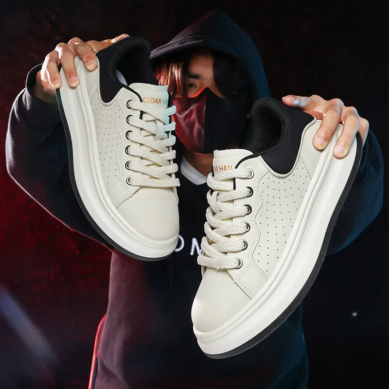 CEDAR HAN Coverage Lightweight Height Increasing Low Top Skateboard Shoes Men's-4