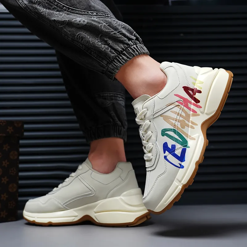 CEDAR HAN Cushioning And Abrasion Resistant Coverage Low Top Chunky Sneakers Unisex Ecru-5