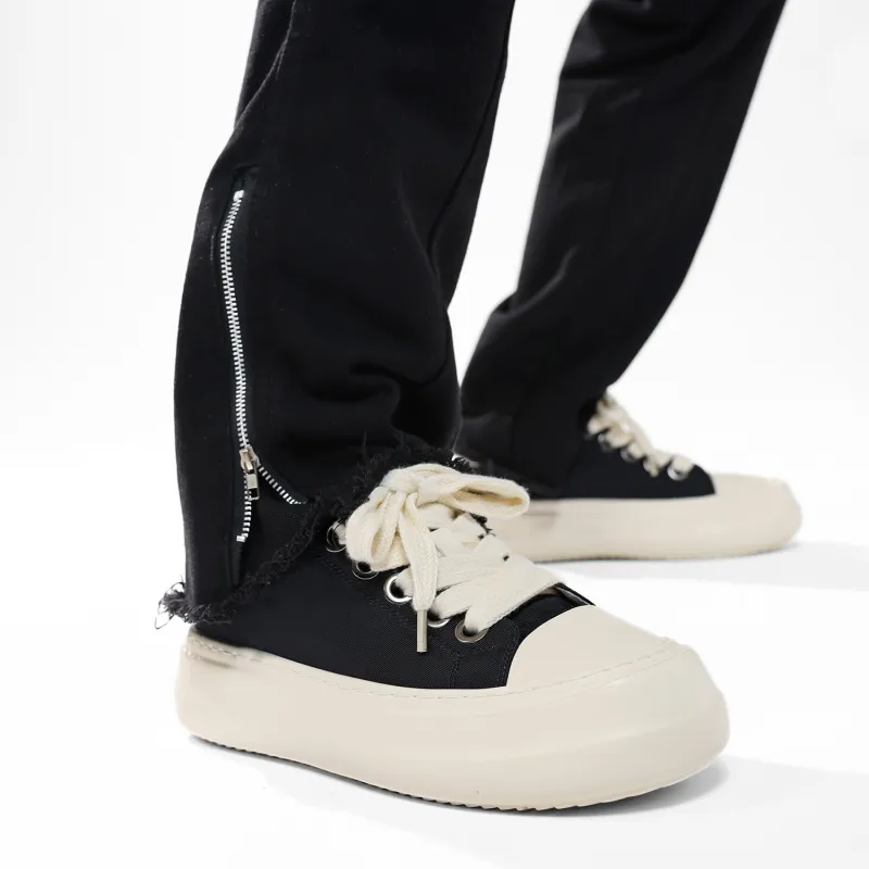 CEDAR HAN Anti Slip And Wear Resistant Height Increasing Low Top Canvas Shoes Men's-4